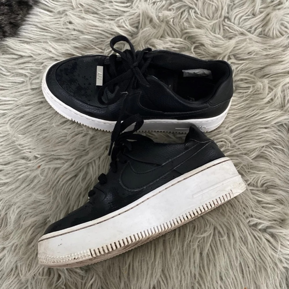 Black platform Air Force 1s